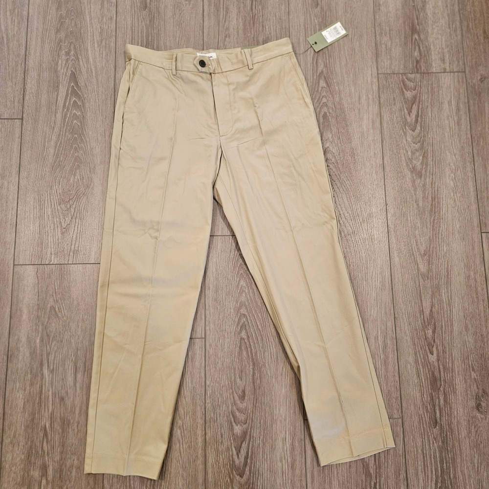Goodfellow & Co Mens Slim Trouser Khaki Tan Stretch Tapered Chino Pants 34x32